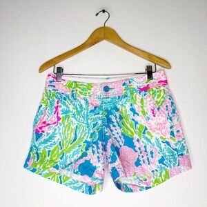 Lilly Pulitzer Cotton Tropical Callahan Shorts Let’s Cha Cha Print Size 2